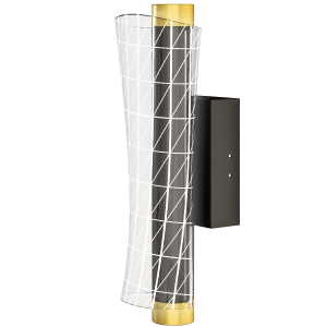 HOMCOM Lampa ścienna LED do wnętrz z geometrycznym wzorem siatki, regulowana, czarna