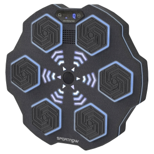 SPORTNOW Maszyna Bokserska z Muzyką, Urządzenie Bluetooth do Boksu, Montaż ścienny, 9 Prędkości i Trybów, Światła LED, Czarna