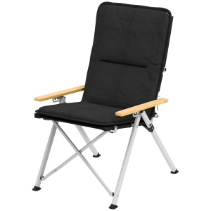 Outsunny Campingstuhl Angeln Klappstuhl, hohe Rückenlehne, abnehmbares Kissen und Transporttasche, 59x67x96cm, schwarz