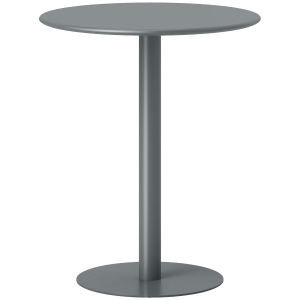 HOMCOM Mesa de Comedor Redonda para 2 Personas Mesa de Cocina de Acero para Interior y Exterior Ø60x72 cm Gris