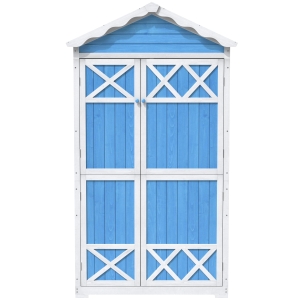 Abri de jardin en bois pour meubles d'extérieur, Bleu