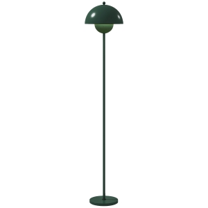 HOMCOM Lampa podłogowa, okrągły klosz, sterowanie nożne, długi kabel, elegancki design, stal, zielona