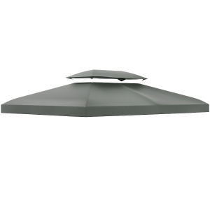 Outsunny 3x4m Gazebo Canopy Replacement Deep Grey Cover