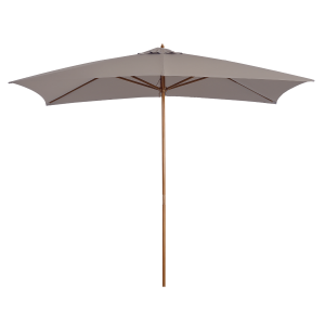 Outsunny Ombrellone da Giardino 2x3m in Legno e Poliestere Grigio