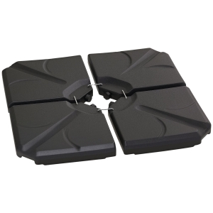 Outsunny Base per Ombrellone in HDPE da 4 Pezzi, Riempibili con Acqua e Sabbia max 18kg, 103x103x8.3 cm, Nero