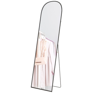 HOMCOM Lustro stojące, lustro w pełnej długości, nowoczesny design, 50 cm x 1,5 cm x 161,5 cm, czarne