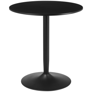 HOMCOM Mesa de Comedor Redonda Mesa de Cocina para 2 Personas con Base de Acero y Almohadillas Antideslizantes Ø70x75 cm Negro