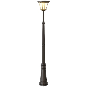 Outsunny Lampadar de Exterior cu Energie Solară cu Senzor PIR Negru