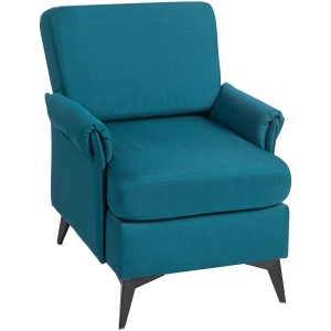 HOMCOM Fotoliu Modern Fotoliu Confortabil pentru Semineu Scaun de Efect din Panza pentru Camera de Zi Dormitor Biroul de Acasa Verde fotoliu pentru oaspeți sufragerie camera de zi dormitor dormitor interior casă