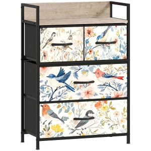 HOMCOM 4-Drawer Chest Multicoloured