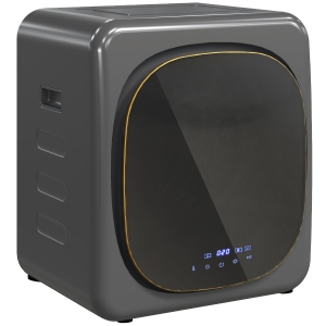 HOMCOM Secador de Ropa con Desinfección UV, diseño compacto, capacidad de 4 kg, acero inoxidable, Gris