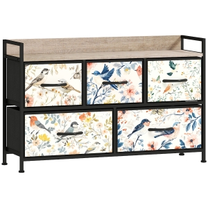 HOMCOM 5-Drawer Chest Multicoloured
