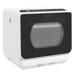 HOMCOM Lavavajillas Pequeño con 5+1 Programas Dos Modos de Suministro de Agua Depósito de Agua de 6L Pantalla LED Blanco