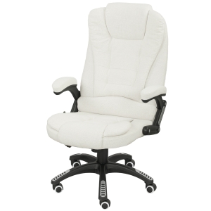 Vinsetto Ergonomiczny Fotel Biurkowy z Funkcją Masażu, 68 x 72 x 110–120 cm, Kremowy