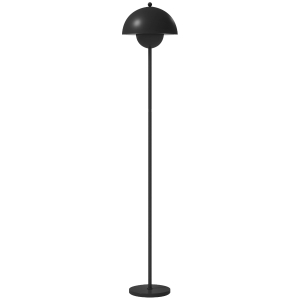 HOMCOM Candeeiro de Pé Moderno com Ecrã em Forma de Taça Refletora de Luz Interruptor de Pé Suporte E27 sem Lâmpada Ø35x155 cm Preto