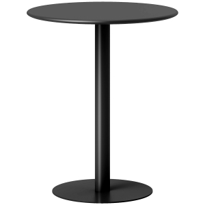 HOMCOM Mesa de Refeição Redonda para 2 Pessoas Mesa de Cozinha de Aço para Interior e Exterior Ø60x72 cm Preto