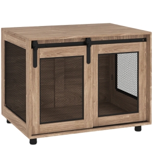 Dog Crate Furniture 80W x 58.5D x 63Hcm Walnut brown