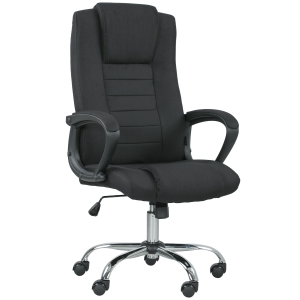 Vinsetto Swivel Office Chair Linen-Feel Black