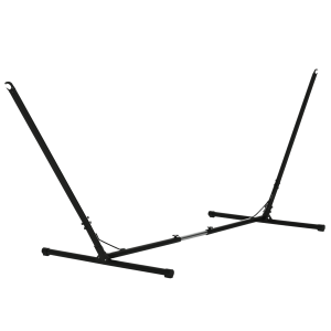 Outsunny Soporte para Hamaca de Jardín Ajustable en Longitud 313-388x109x116 cm Estructura de Metal para Interiores y Exteriores Carga Máx. 120 kg