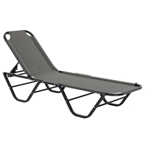 Outsunny Lettino Prendisole in Alluminio 5 Reclinazioni Grigio
