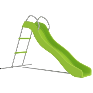 AIYAPLAY Freestanding Kids Slide with Climbing Ladder, Outdoor Playground Equipment for Ages 3-8 Years, Green