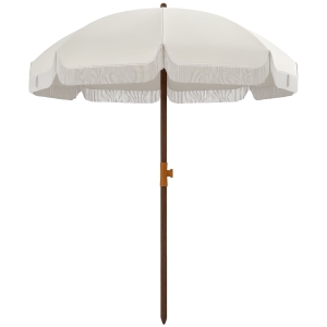Outsunny Ombrellone Mare Protezione UV40+ e Borsa Grigio Chiaro