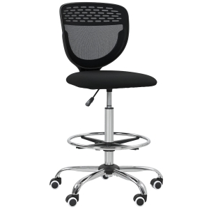 Vinsetto Silla de Oficina Silla de Trabajo Silla de Escritorio ajustable en altura acolchada Negro
