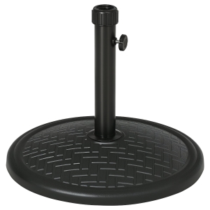 Outsunny Base para Sombrilla de 14 kg Pie de Parasol para Mástil de Ø32-38 mm para Jardín Terraza Patio Ø46x34 cm Negro