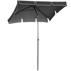 Outsunny Ombrellone da Giardino Rettangolare 2x1.3 m Grigio