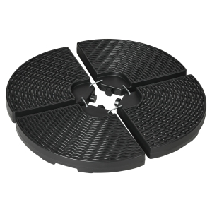 Outsunny Base para Chapéu de Sol de 4 Peças Recarregável com Areia 68 kg ou Água 52 kg para Jardim Pátio ou Terraço Preto
