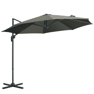 Outsunny Parasol Octogonal 3m Inclinable Gris Acier