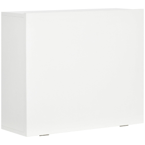 HOMCOM Wandklapptisch Zusammenklappbar und Platzsparend mit Regalen, für Zuhause und Büro, aus Spanplatte und MDF, 60x21.5x50 cm, Weiß