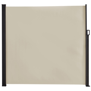 Outsunny Ausziehbarer Seitenstore Sichtschutz 350 x 180 cm aus Aluminium Sonnenschutz für Balkon, Garten, Terrasse, Beige