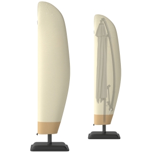 Outsunny Housse Parasol Déporté Ø56x220cm Tissu Oxford Beige/Café
