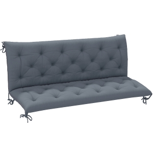 Outsunny Coussin Banc Jardin 3 Places Gris