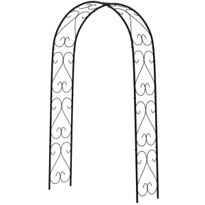 Outsunny Arche de Jardin Arche à rosiers Style Fer forgé dim. 125L x 37l x 230H cm acier époxy Noir pour plantes grimpantes