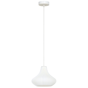 HOMCOM Candeeiro Suspensoo Moderno Candeeiro de Teto com Ecrã de Impressão 3D Iluminação para Sala de Jantar Ø20,5x17,5 cm Branco
