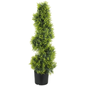 HOMCOM Zypresse Artificielle 90cm Spiral avec Pot Moderne
