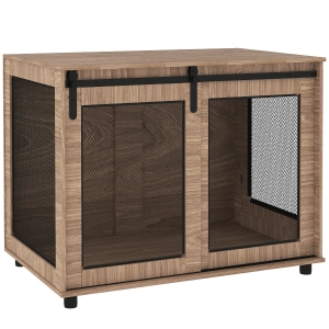 Dog Crate Furniture 98W x 60D x 78Hcm Walnut brown