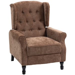HOMCOM Vintage Reclining Armchair with Footrest - Brown