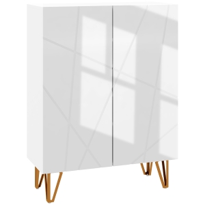 HOMCOM Armario Zapatero con Estantes Ajustables Bisagras de Cierre Suave para 15-20 Pares de Zapatos 72x31,5x95 cm Blanco