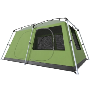 Outsunny Tente de camping avec porche pour 4 à 8 personnes légère portable, facile à Installer, sac de transport et crochet, vert