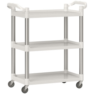 HOMCOM Carrito de Cocina de 3 Niveles Carrito de Almacenamiento de Aluminio Carga 105 kg para Comedor Sala 88x44x93 cm Blanco