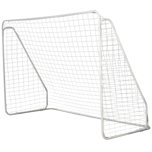 HOMCOM Baliza de Futebol para Treino 301x120x200 cm com Estrutura em Metal Epóxi Rede PP Estacas Incluídas Branco