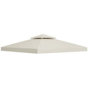 HOMCOM Toile Rechange Pavillon Crème 3x3m