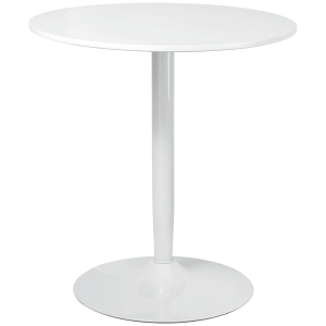 HOMCOM Mesa de Jantar para 2 Pessoas Tampo Redondo Base de Aço Branco 70x70x75 cm