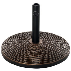 Outsunny Pied Parasol Rond HDPE/Ciment 25Kg Noir Bronze