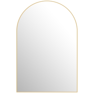 HOMCOM Espelho Mural Arqueado para Casa de Banho com Moldura em Liga de Alumínio para Quarto Sala Entrada 60×90 cm Ouro