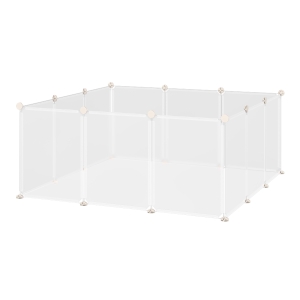 PawHut Portable Pet Playpen 12 Panels for Small Animals White