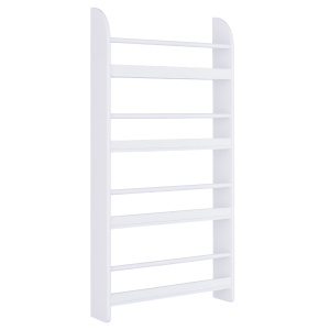 HOMCOM Estantería de Pared de Libros con 4 Estantes Librería Infantil para Hogar Oficina Carga 30kg 59x12x113 cm Blanco